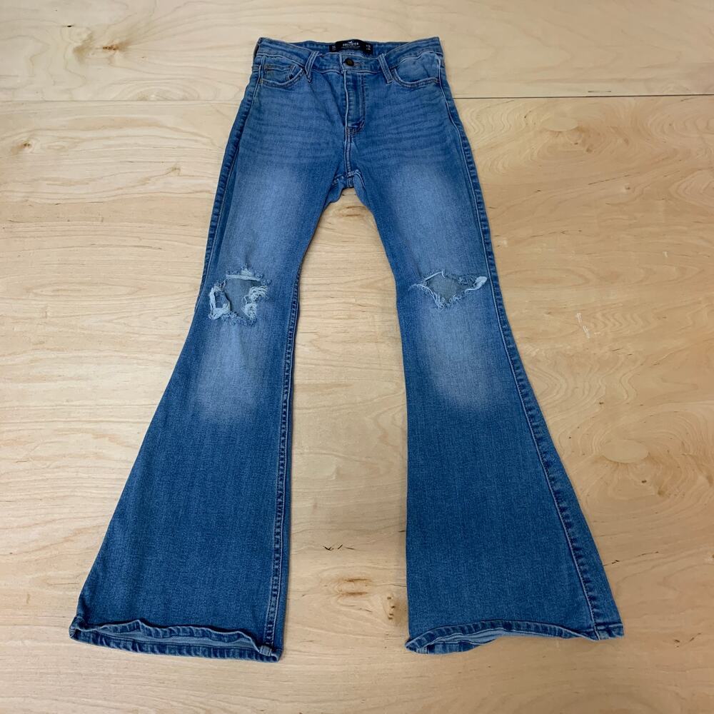 Hollister Womens Jean Flare Pants Sz 3 (26/30)